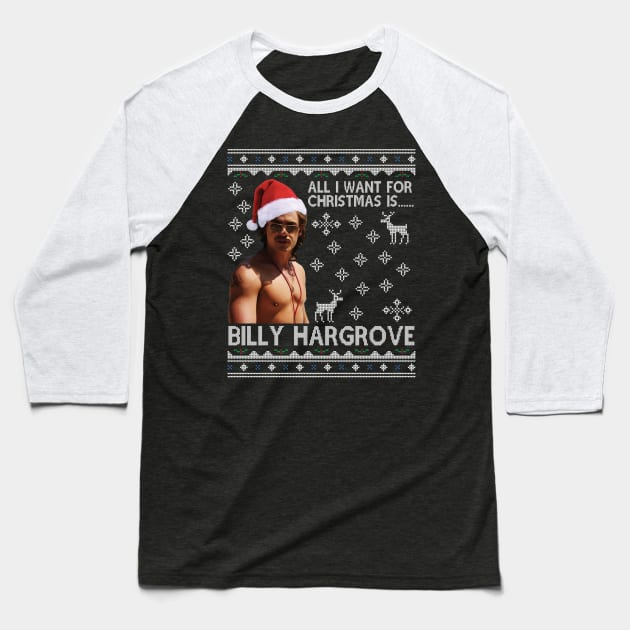 Stranger Things Billy Hargrove Christmas Wish Baseball T-Shirt by Nova5